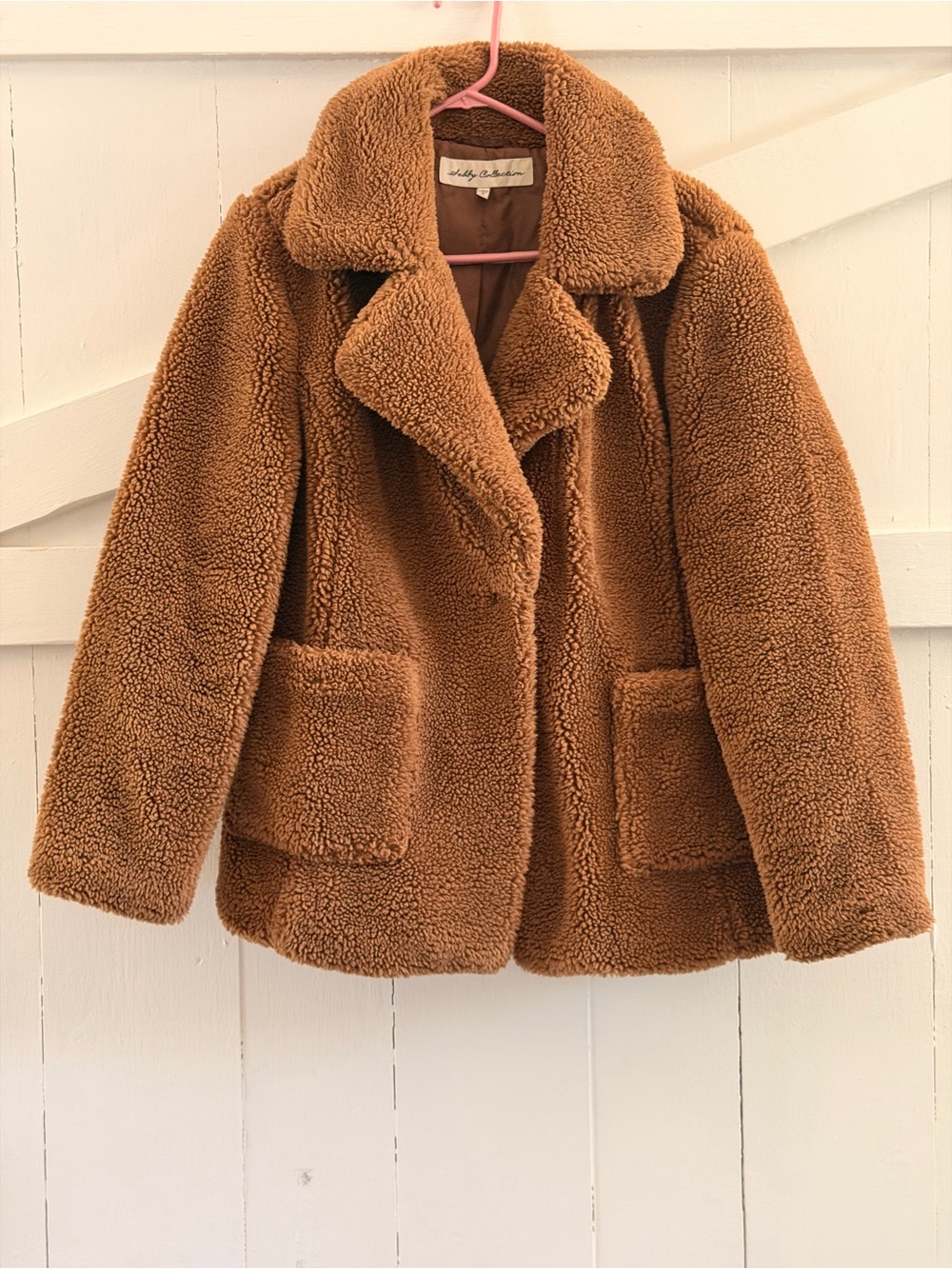 Plush Teddy Coat in Warm Caramel